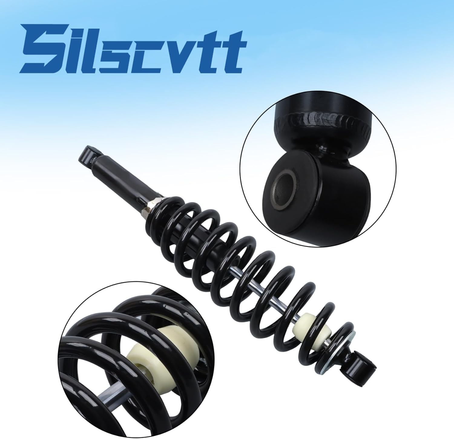 Silscvtt Two Pack Rear Shock Absorber Iron Black Replacement for John XUV XUV590E XUV590I XUV590M Gator UTV ATV 4x4 AUC12198