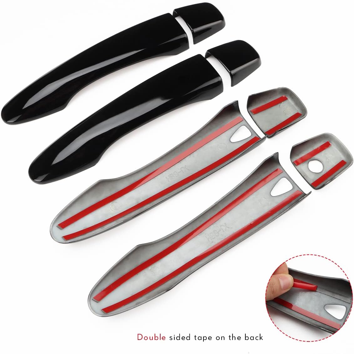 Car Door Handle Cover Compatible for 2015-2022 2023 2024 Nissan Murano Accessories for 2016-2022 2023 Maxima for Nissan Kicks 2017-2024 Black Door Handle Ptetector Smart Key Holes Glossy Black