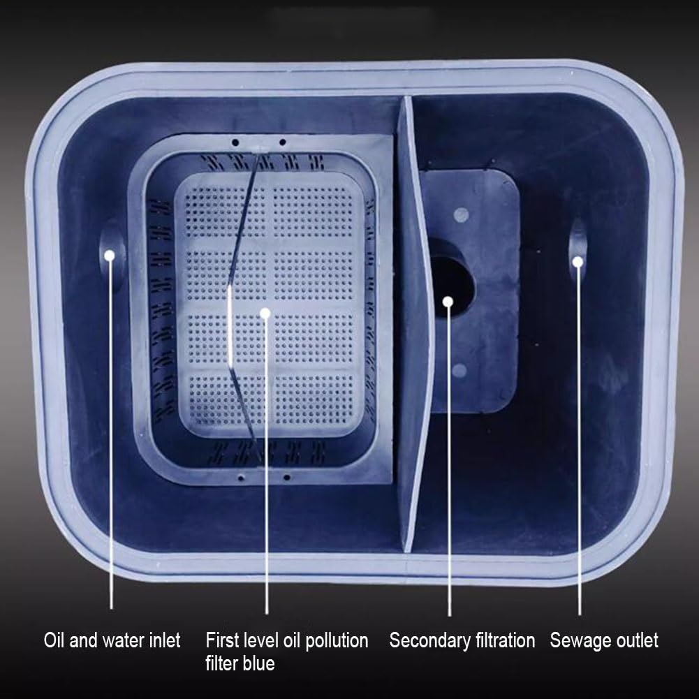 Separatore Olio-Acqua Commerciale con Coperchio, Trappola per Grassi 40x40x40 cm per ristoranti e Mense, efficiente intercettatore di Grassi, Raccoglitore di Grassi per impieghi gravosi