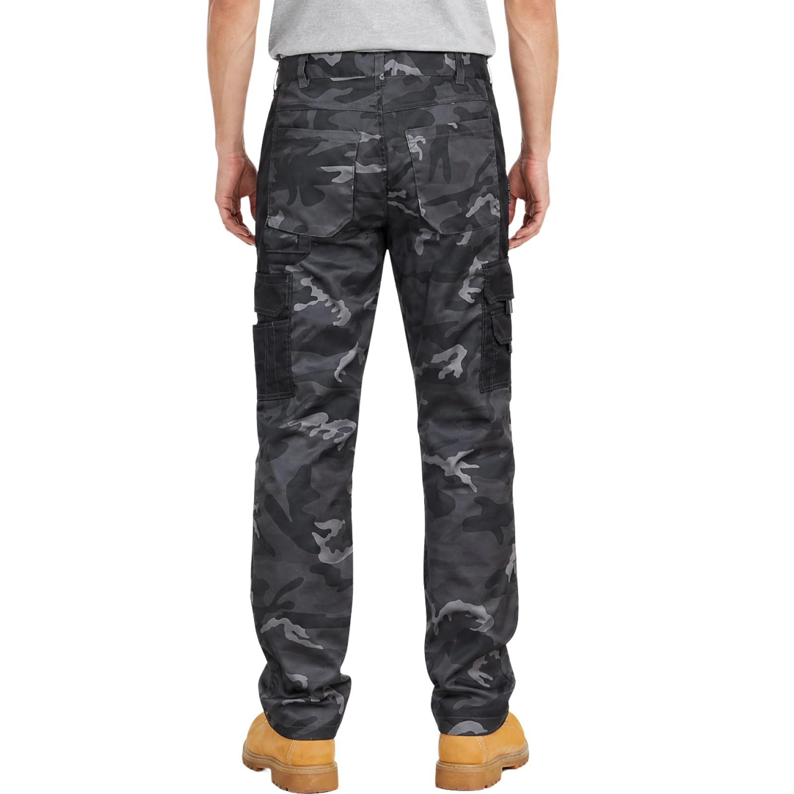 WORK IDEA Pantalon de Travail Homme Camouflage Cargo - Survêtement Résistant avec Poches Renforcées aux Genoux Randonnée et Jardinage