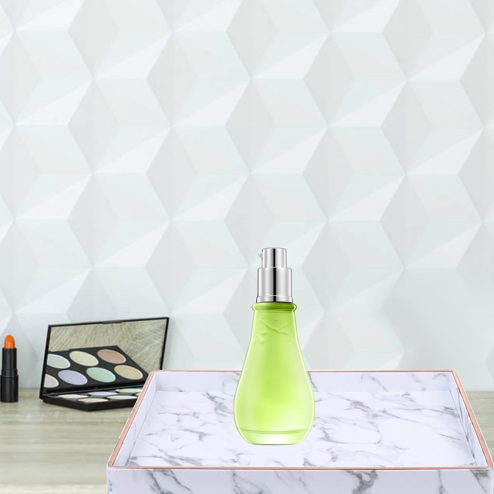 Levemolo Bandeja Organizadora Elegante Diseño de Mármol y Cuero, Almacenamiento Duradero para Joyas y Accesorios de Baño, Adecuado para Tocador Moderno