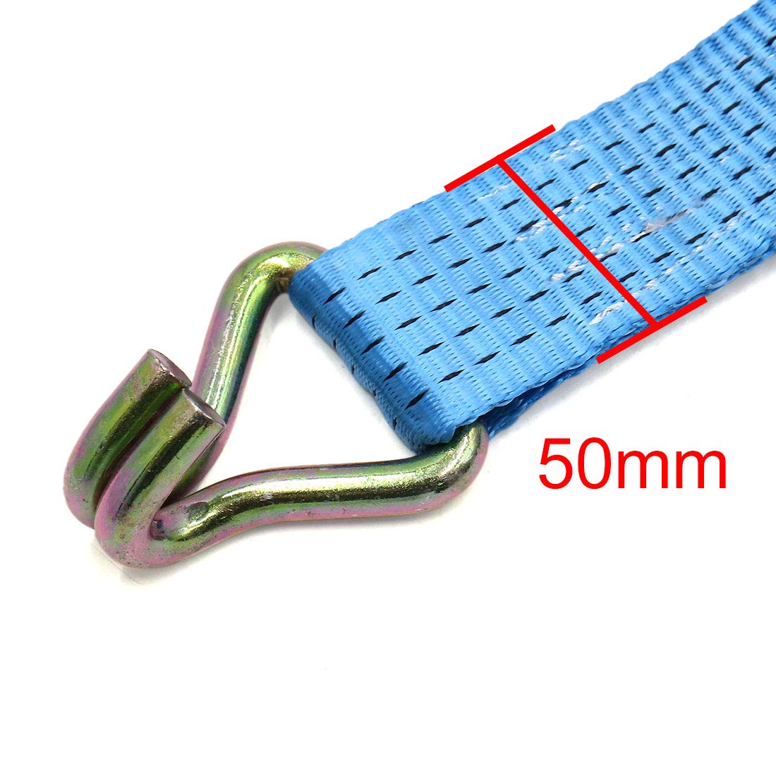 Ruilogod Blue Nylon 10m x 50mm 5 tonnellata Capacità 2 ganci auto camion a cricchetto cinghia