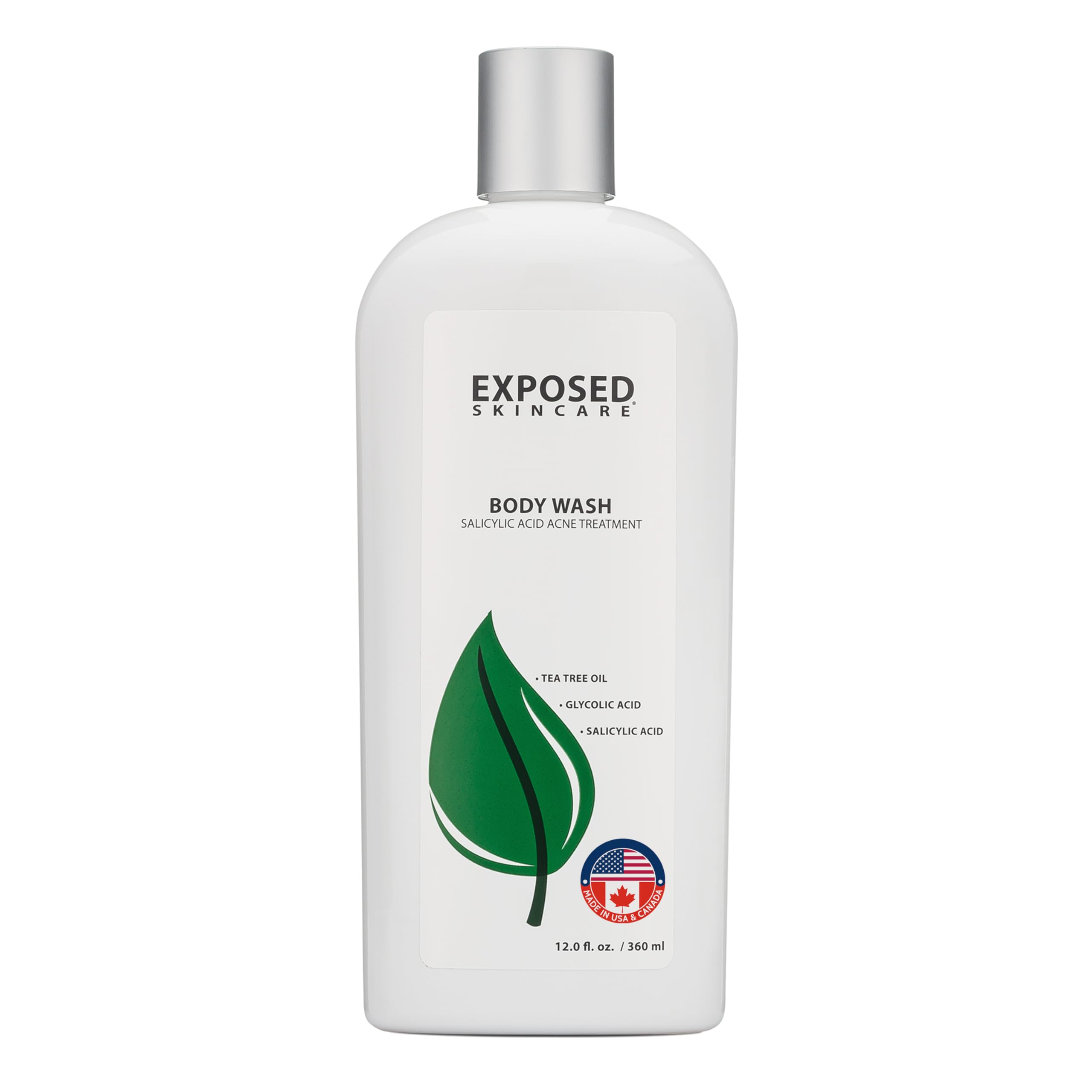 Exposed Skin Care Back and Body Acne Wash – Exfoliating Wash to Clean and Smooth your Body with Tea Tree Oil & Salicylic Acid, 12 fl oz