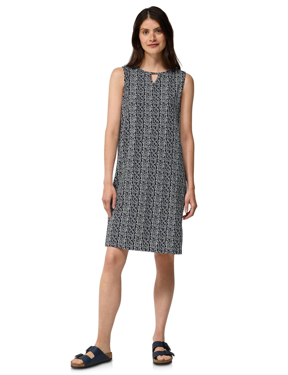 Cecil Women's B144416 Patterned Jersey Dress, Universal Blue, XL