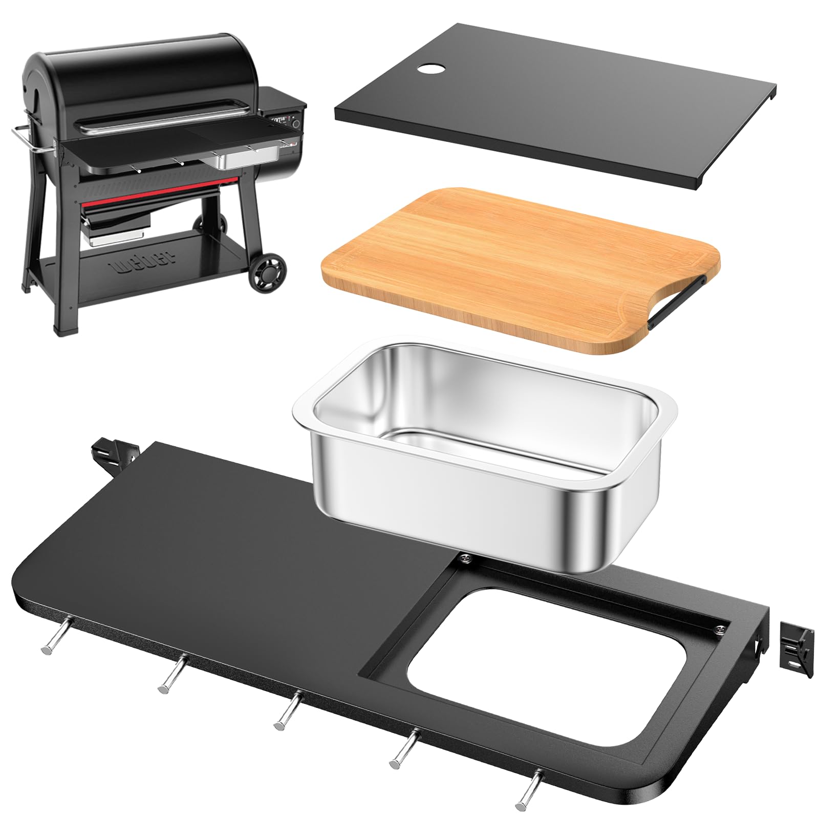 Amazon.com: Utheer Front Folding Grill Table for Weber Searwood XL
