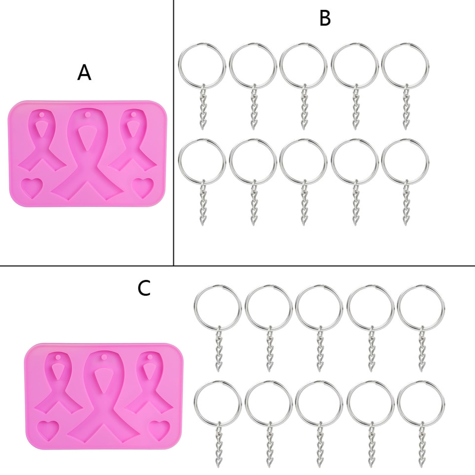 Moule En Silicone Forme Nœud Ruban Pour Bijoux Résine - Pendentif DIY, Cadeau Saint-Valentin/anniversaire - 10