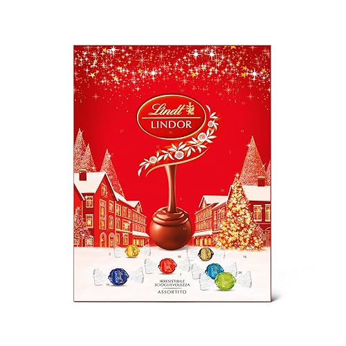 Lindt Calendario Dell'Avvento Lindor 24 Praline Lindor, Confezione da 299g