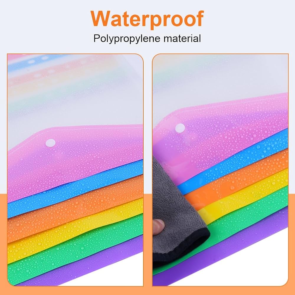 12 Pockets Expanding File Folder, HAISSKY Office Folders For Documents With Snap Button,Wallet Folder [Black & Hotpink