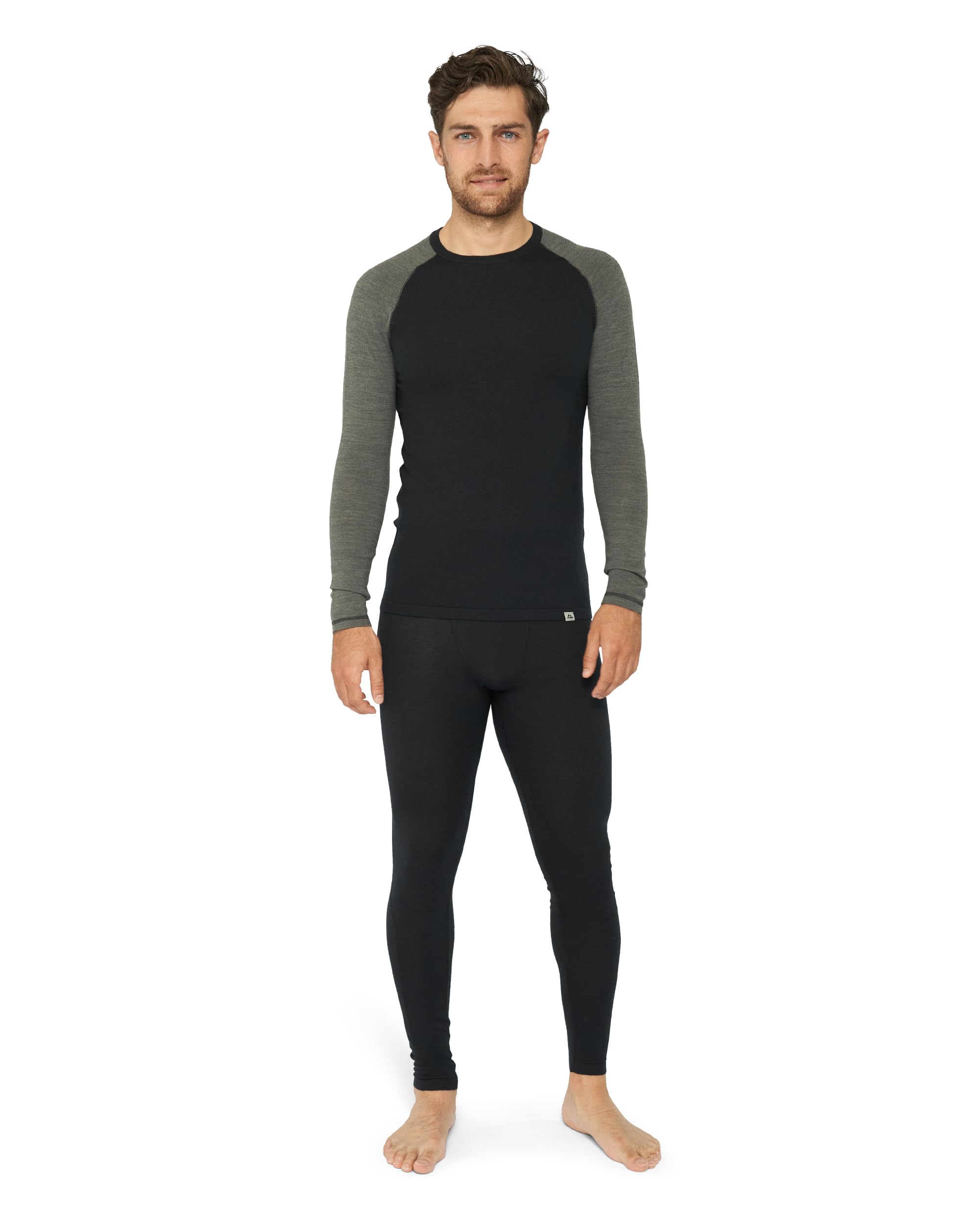DANISH ENDURANCE Intimo Termico Uomo Lana Merino, Maglia Termica Uomo e Pantaloni Termici, Calzamaglia Termica Uomo Invernale per Sci, Trekking