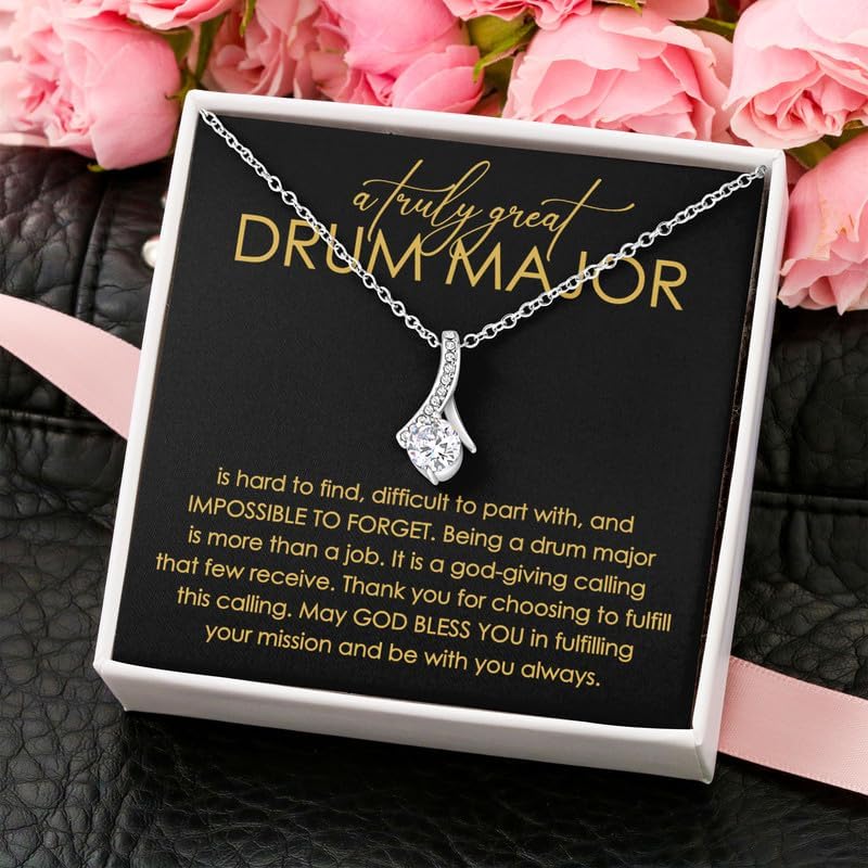 Drum Major Necklace Message Card Box Alluring Standard - Hard To Find Difficult To - Appreciation Director Drummer Marching Band Commander