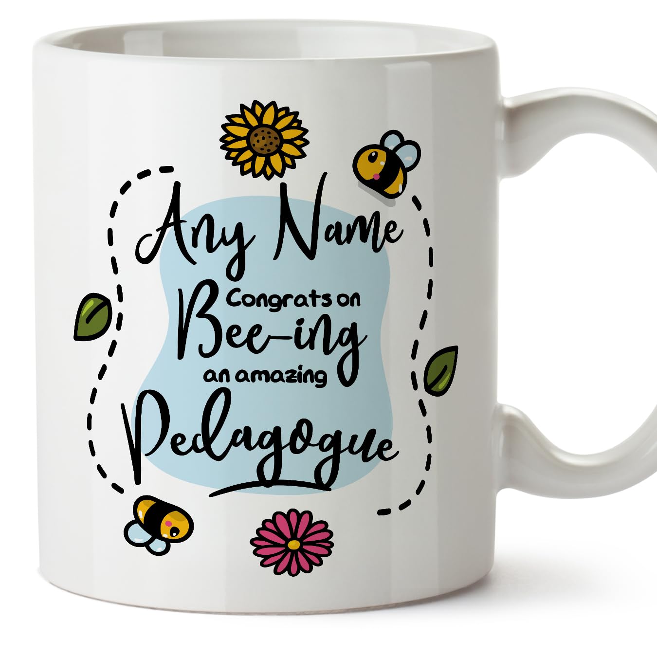 MUGFFINS Personalised Mug for Pedagogue - in English - Thanks for Beeing - Funny Custom Gift for Colleagues - Ceramic 11oz Mug — image 1