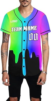 Custom Baseball Jersey for Men Youth Personalized Baseball Shirts Button Down Sport Uniform with Name Number Logo Colorful