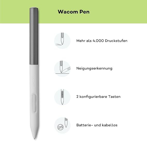 Wacom One 12 - DTC121W0B - 11,6 inç Full HD 99% sRGB ekranlı, elektromanyetik rezonans kalem, pil ve pil dahil olmadan, Windows, Mac, Chromebook ve Android için, Sanatçılar için