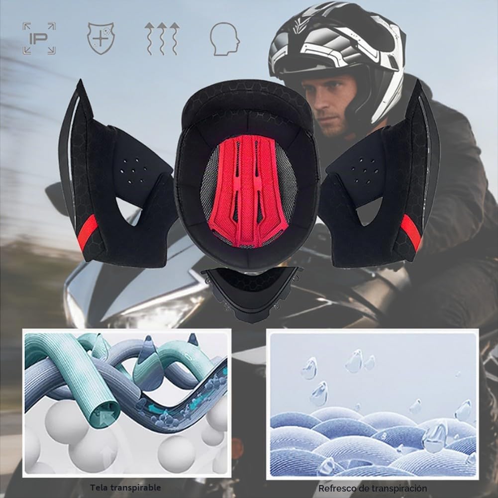 Casco Modular Moto Abatible ECER 22.06 Aprobado Doble Visera Antivaho Cascos Abatible Motocicleta Flip Up Negro para Hombre y Mujer M~XXL
