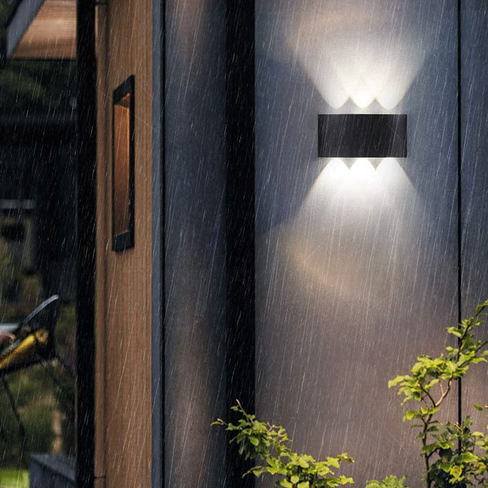 Lampa ścienna LED, zewnętrzna lampa ścienna LED 6 W, górne i dolne kinkiety oświetleniowe z odlewanego aluminium, ogród IP44 do korytarzy, pil