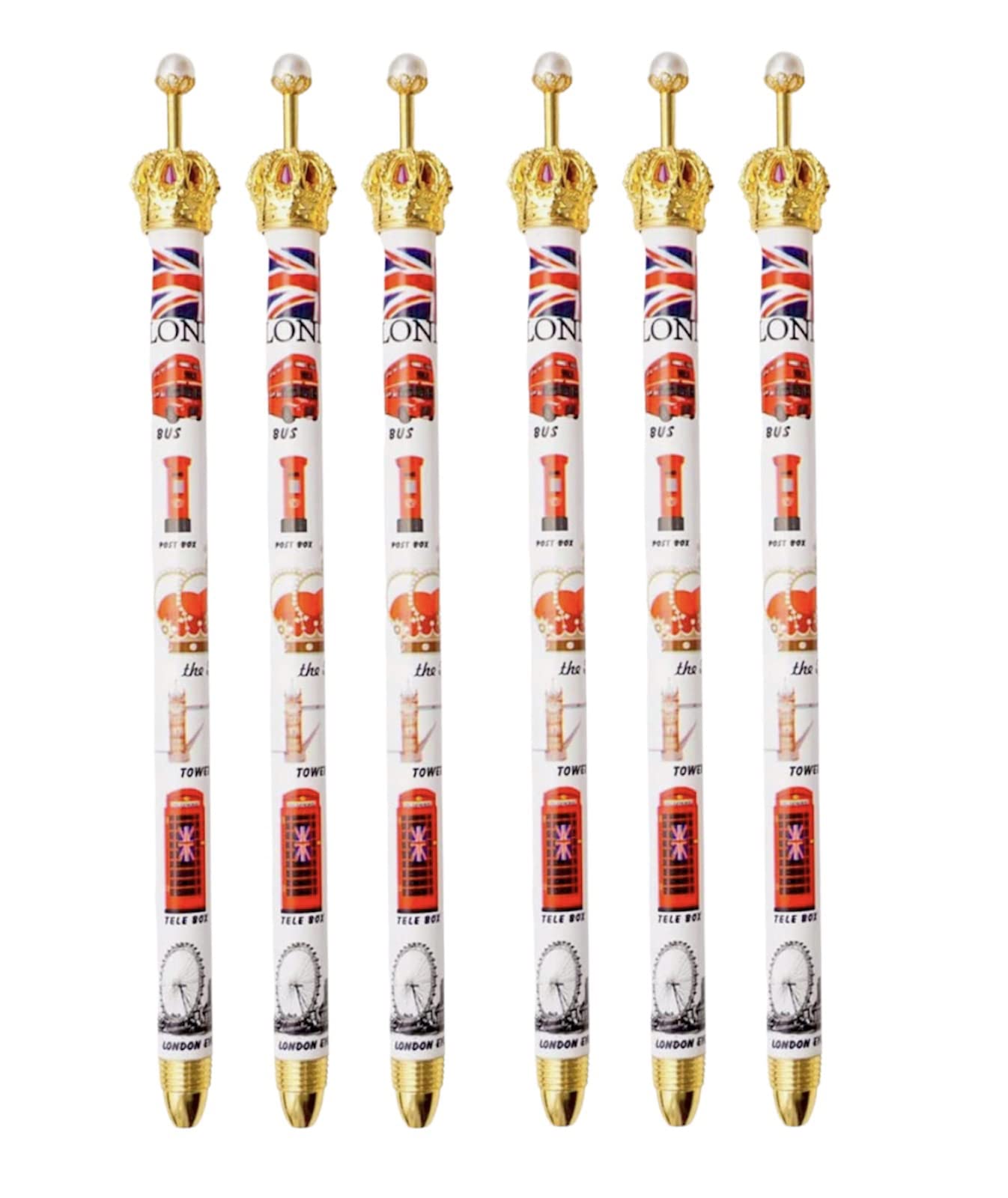 Souvenirs Set of 8 London Pens - London Landmarks Crown Pens - London Crown Pen - Union Jack Pen British Gift - Image 2