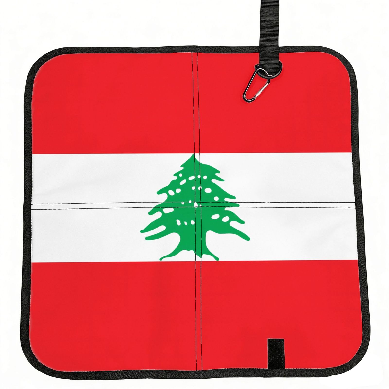 WZYCWB Flag of Lebanon Foldable Seating Cushion with Carabiner - Stadium Mat for Camping, Hiking and Outdoor Activities