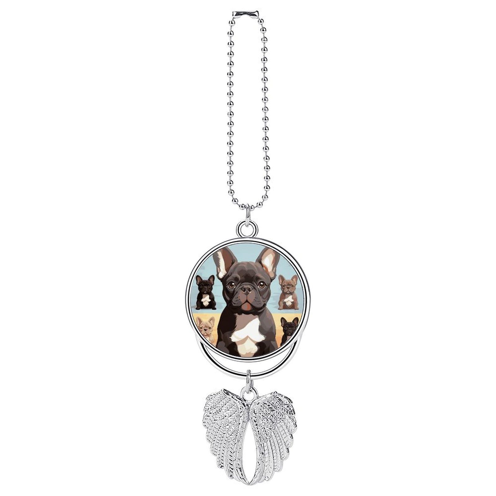 French Bulldog Dog Cute Car Charm Rear View Mirror Pendant Decor Silver-french Bulldog Dog Cute