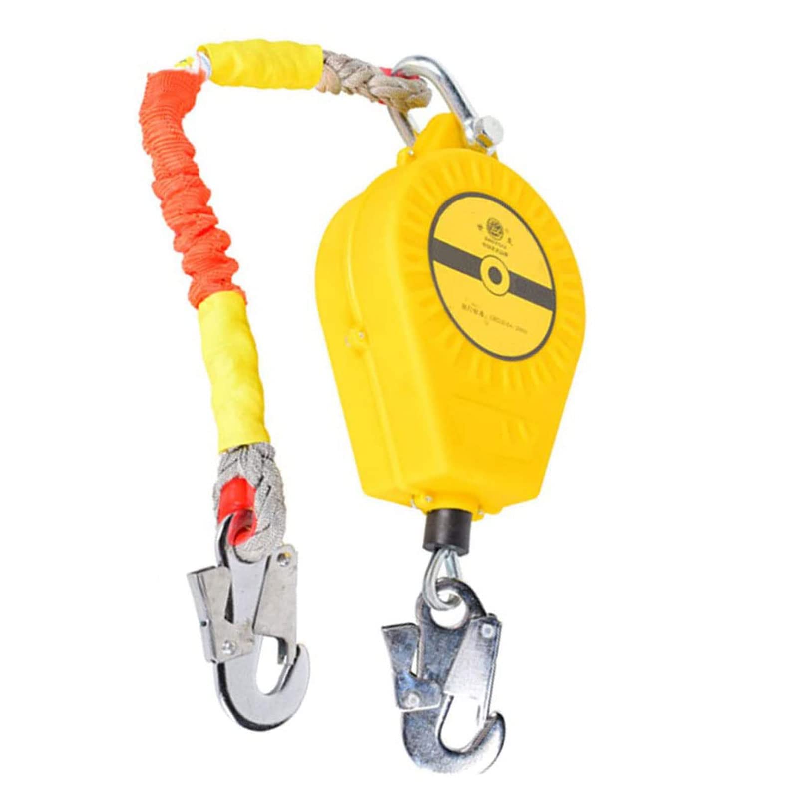 Frein de corde rétractable et attrape-corde portable avec système de blocage fluide.