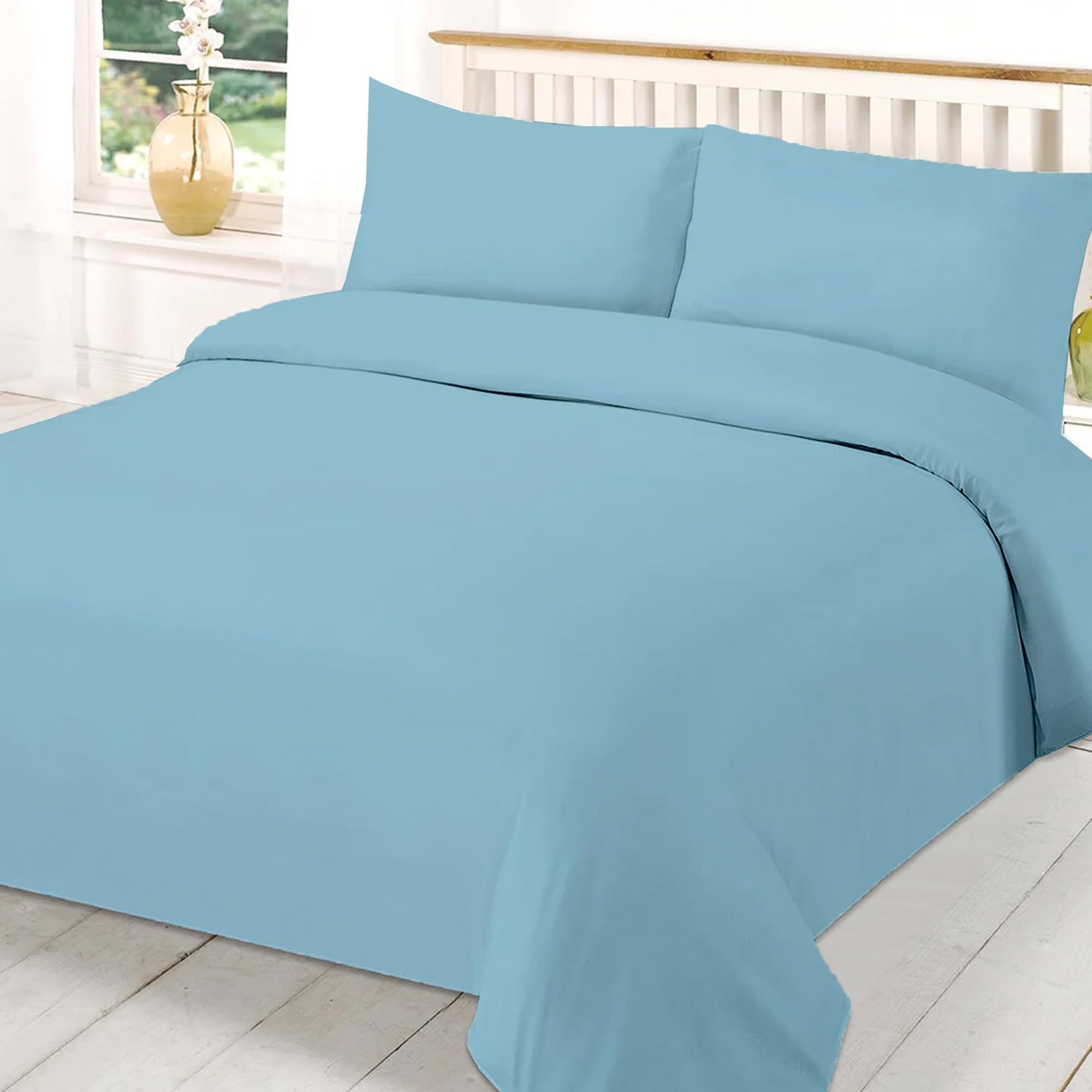 EverSoft Bedding 3PCS 100% Egyptian Cotton King Duvet Cover 400 Thread Count Kingsize Duvet Cover Sets with 2x Pillowcase King Size Duvet Cover Sets
