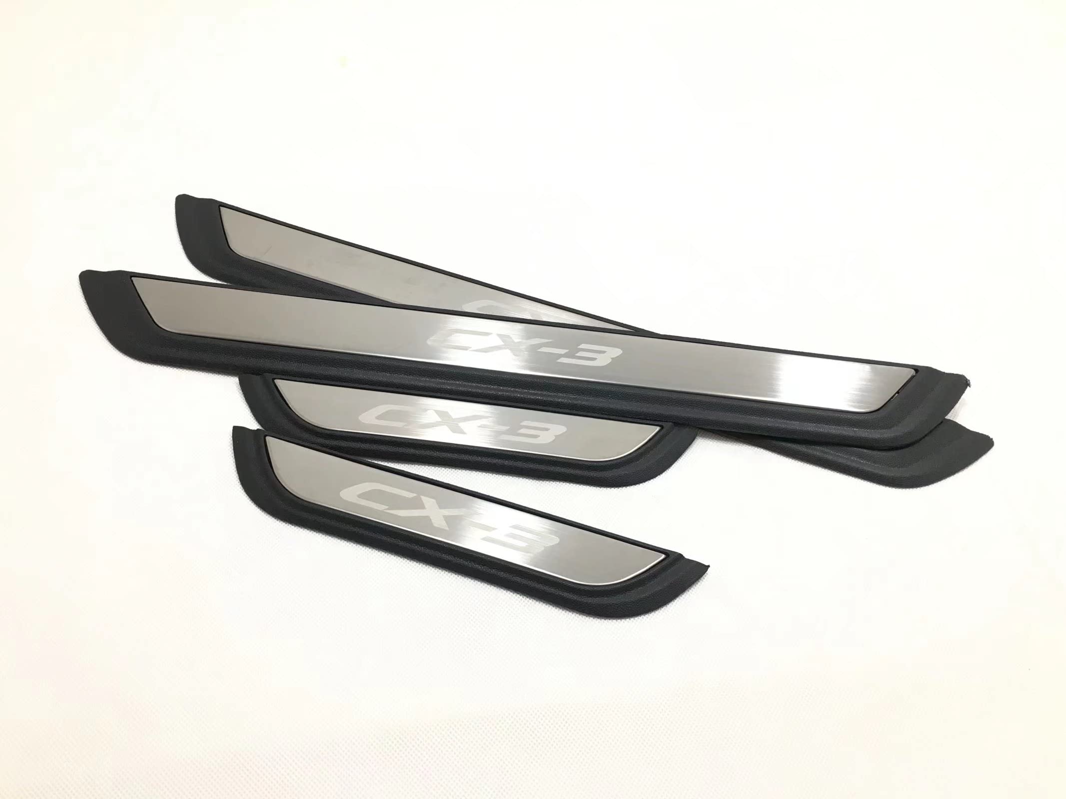 GZBFTDH Car Door Sill Scuff Protector, for Mazda CX3 cx-3 2015-2020 Accessories Parts, Door Entry Guard Plate Trim Cover, Auto Interior Accessory Kick Panels 4pcs Set