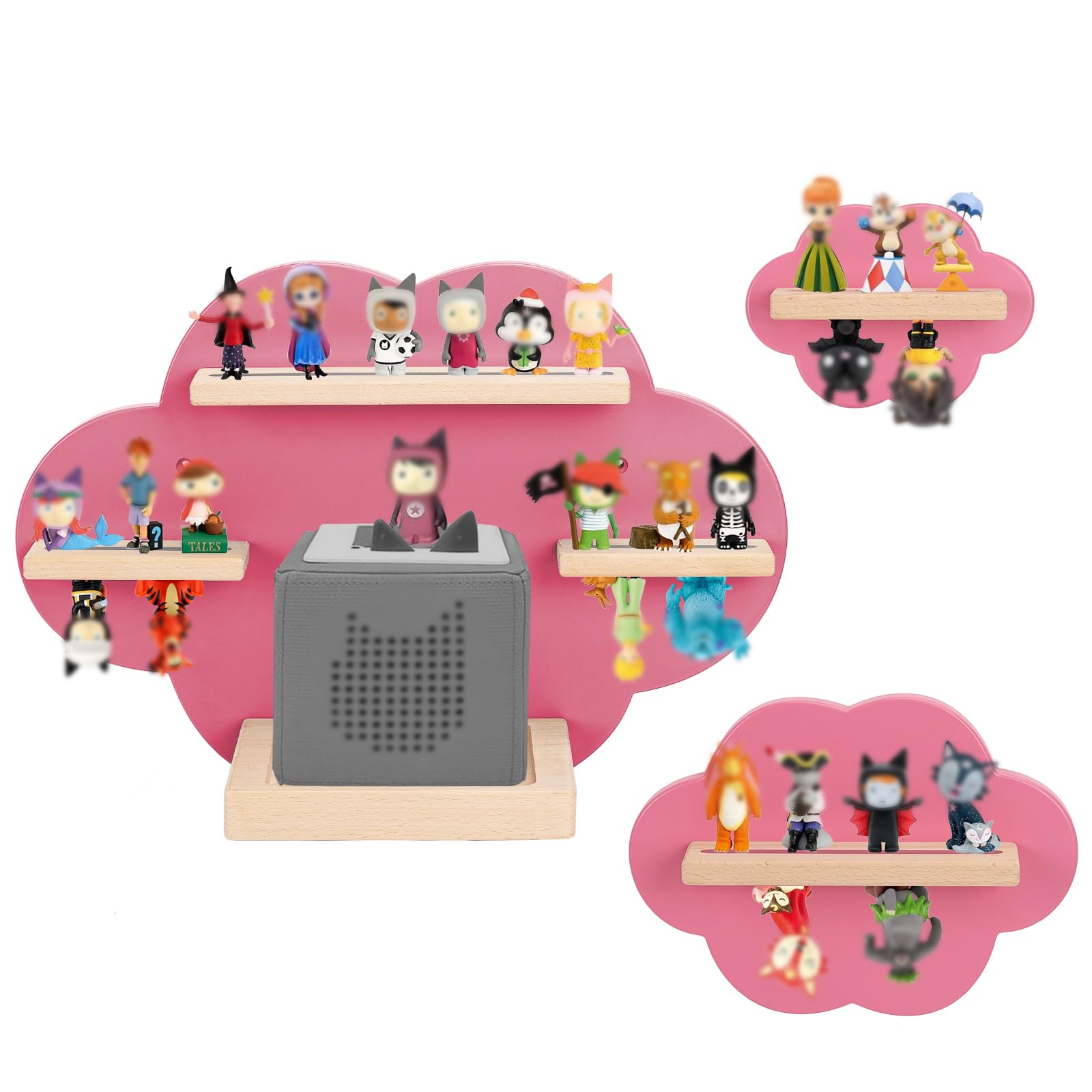 OPERMAXER for TonieBox and for Tonie Shelf Cloud, Tonies Storage for 20-35 Tonie Figures Characters, Floating Shelves Magnetic Wall Shelf for Children