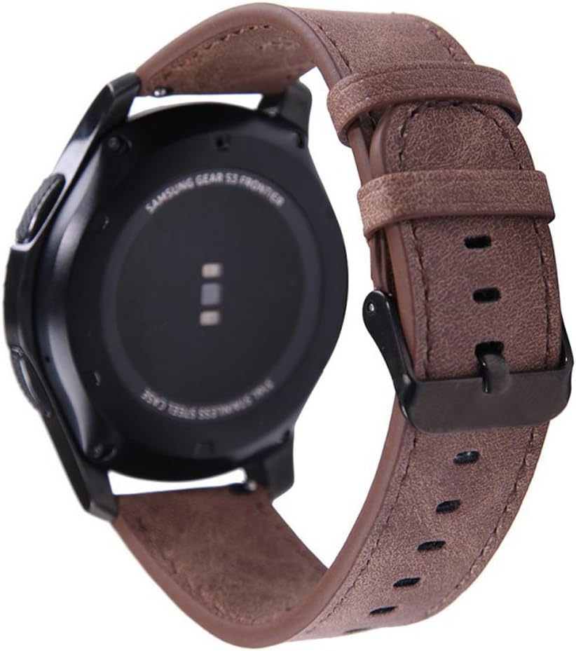 KINGLOO 22mm Genuine Leather Replacement Straps for Samsung Gear S3 Classic, Gear S3 Frontie