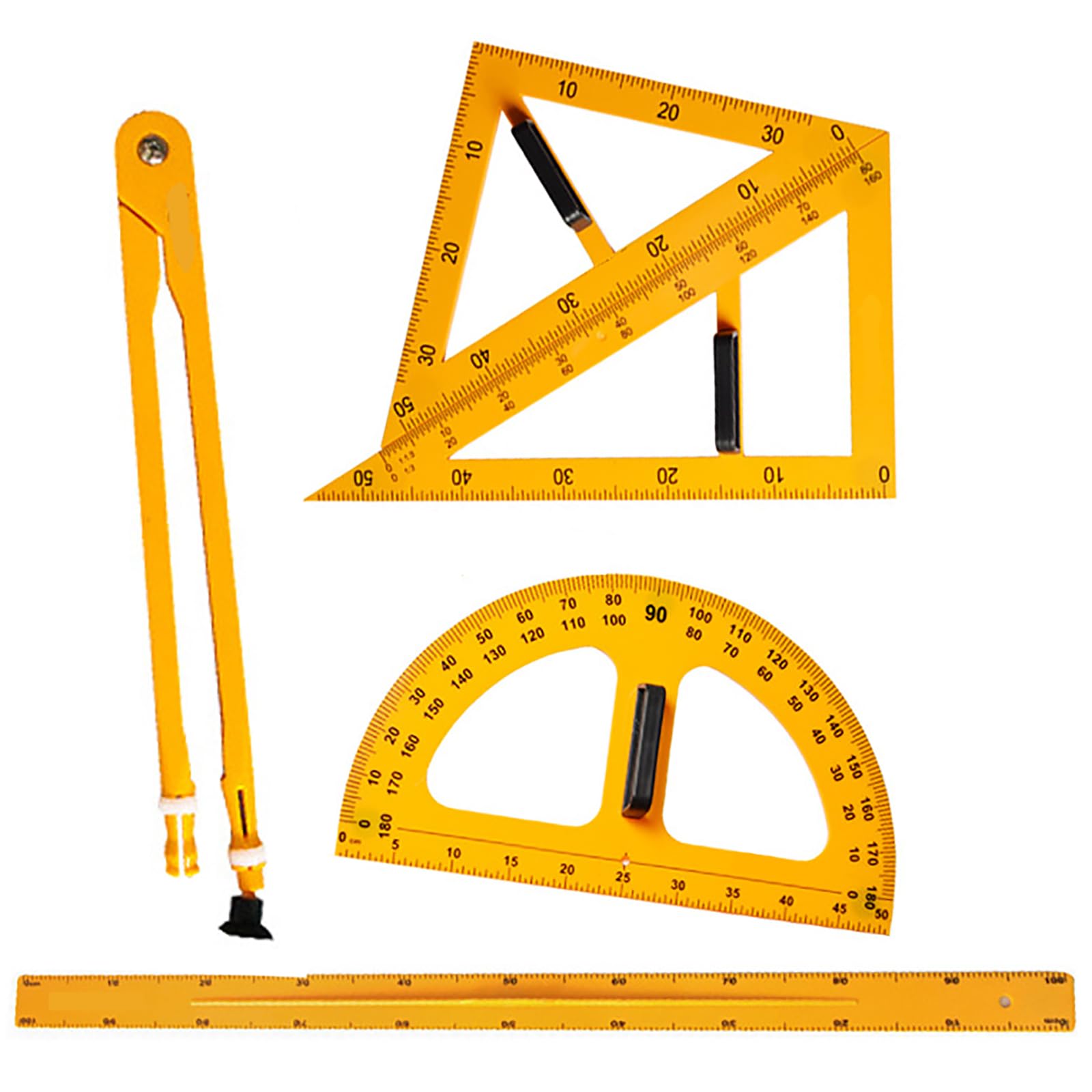 Ensemble De Géométrie Magnétique De 5pcs,dirigeant En Métal