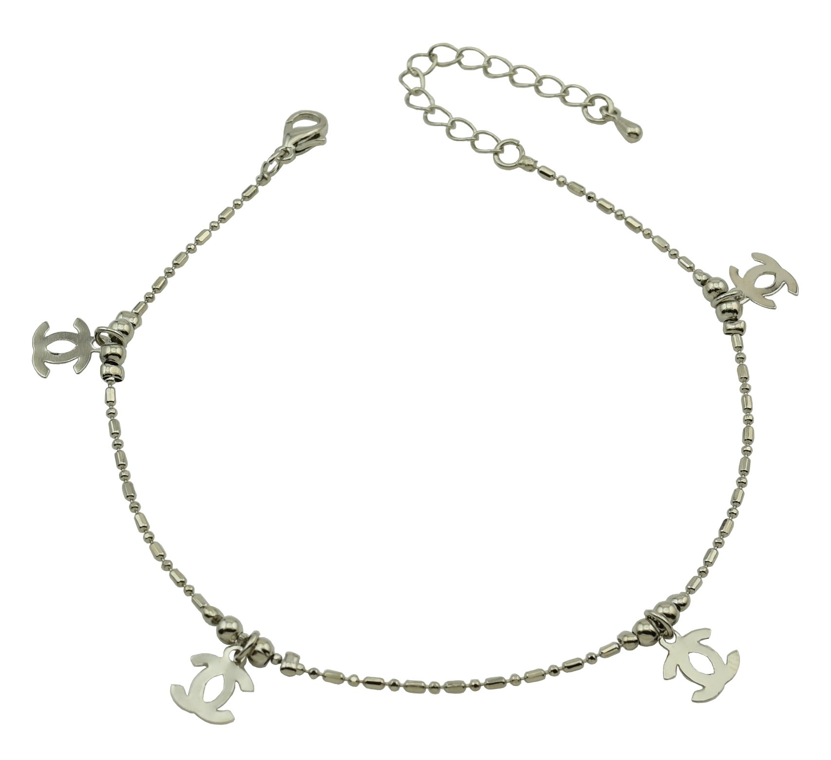 Exclusive Silver Plated Channel Fashion Anklet for Women and Girls-image-19