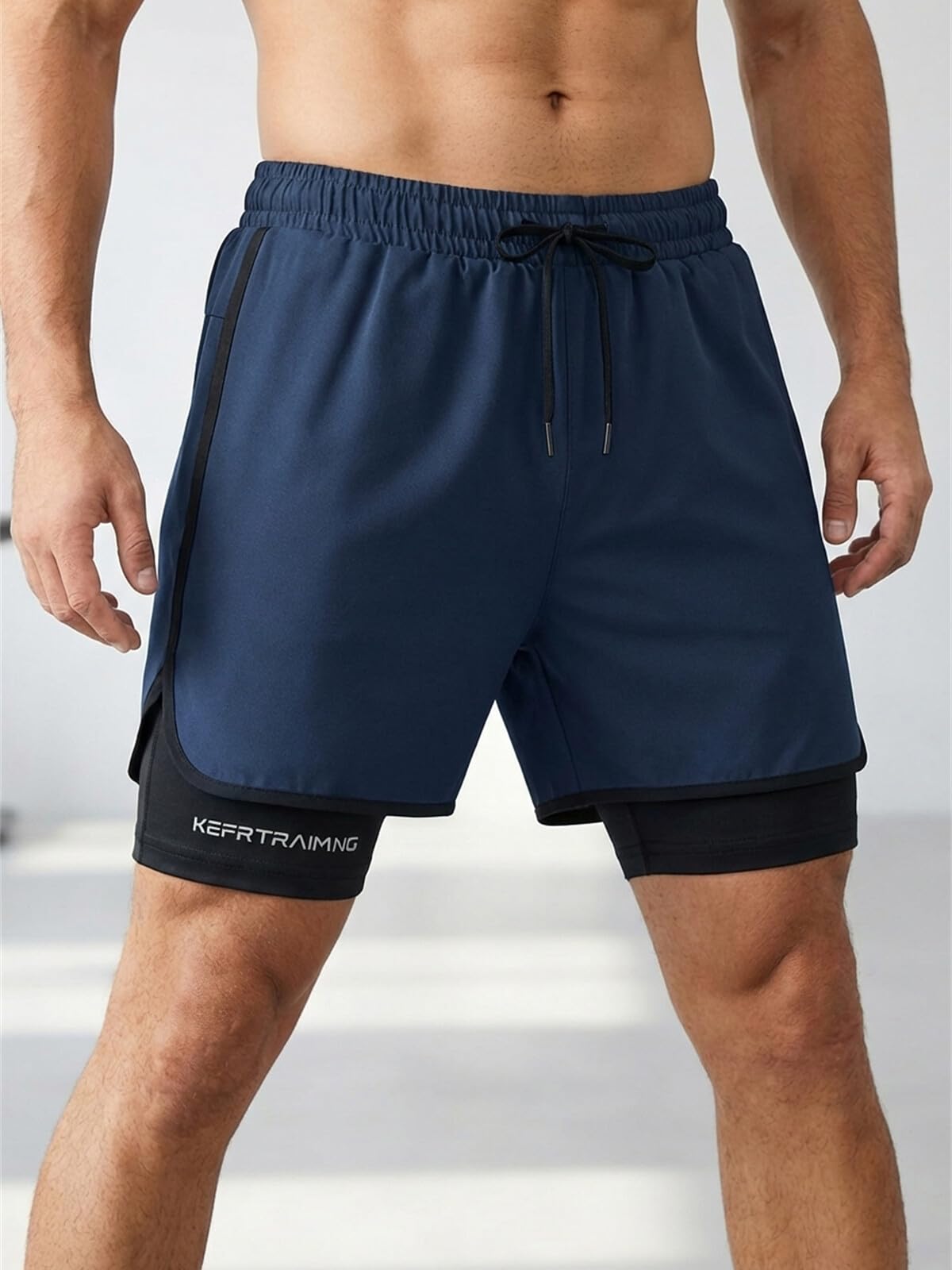 Pantalones cortos deportivos 2 en 1 para hombre, de secado rápido, ligeros, con bolsillos