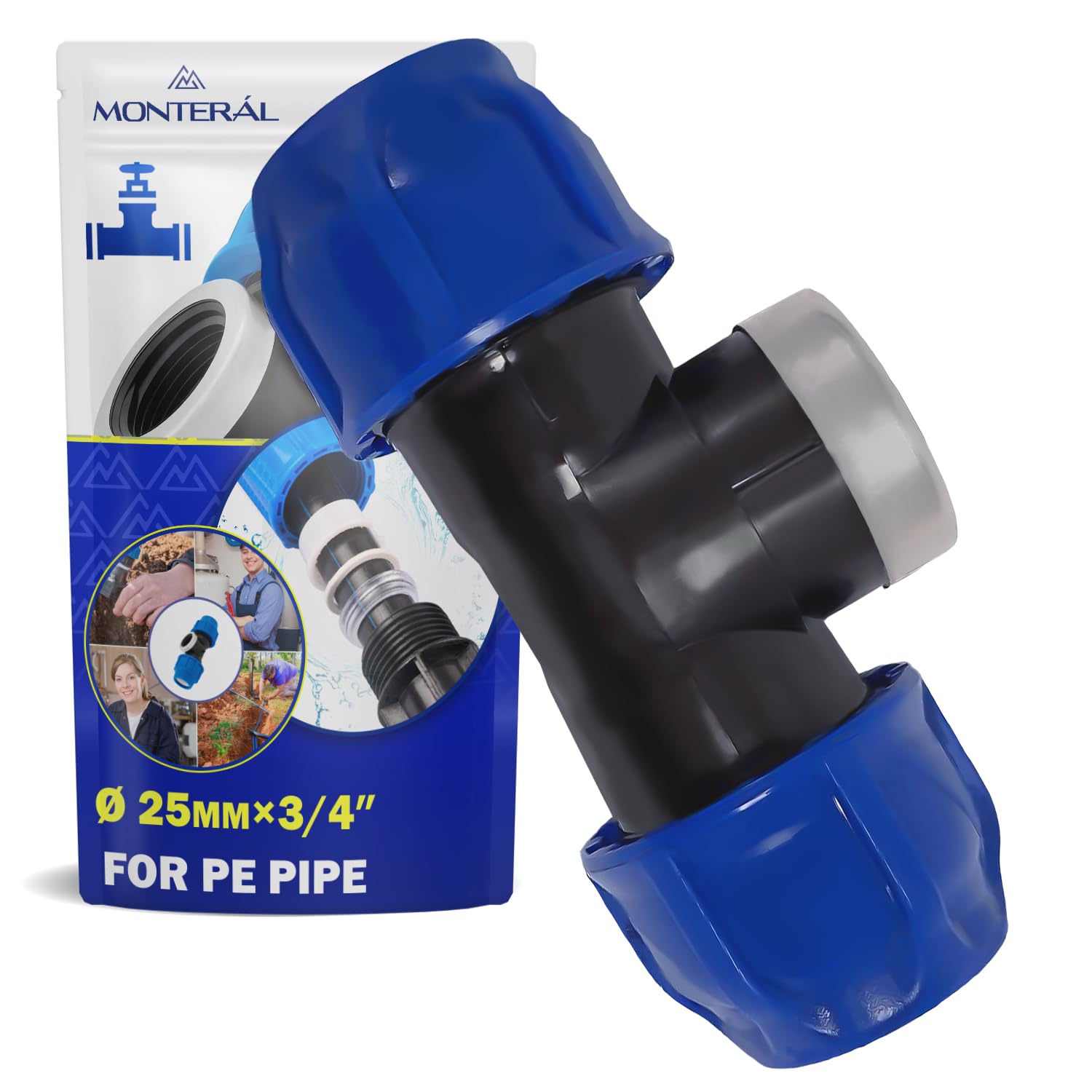 Gomito A 90° Ama Per PE 25mm Con Filetto Femmina 3/4": Raccordo Per Irrigazione Resistente 10 Bar - 3