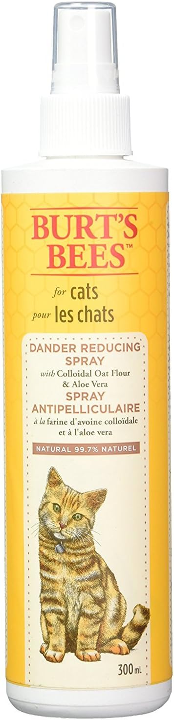 BURT'S BEES FOR PETS Cat Dander Reducing Spray with Colloidal Oat Flour and Honey, Waterless Cat Grooming Spray for Dry Skin and Dandruff Control, Cat Dander Remover for Allergy Support, 10 Fl Oz
