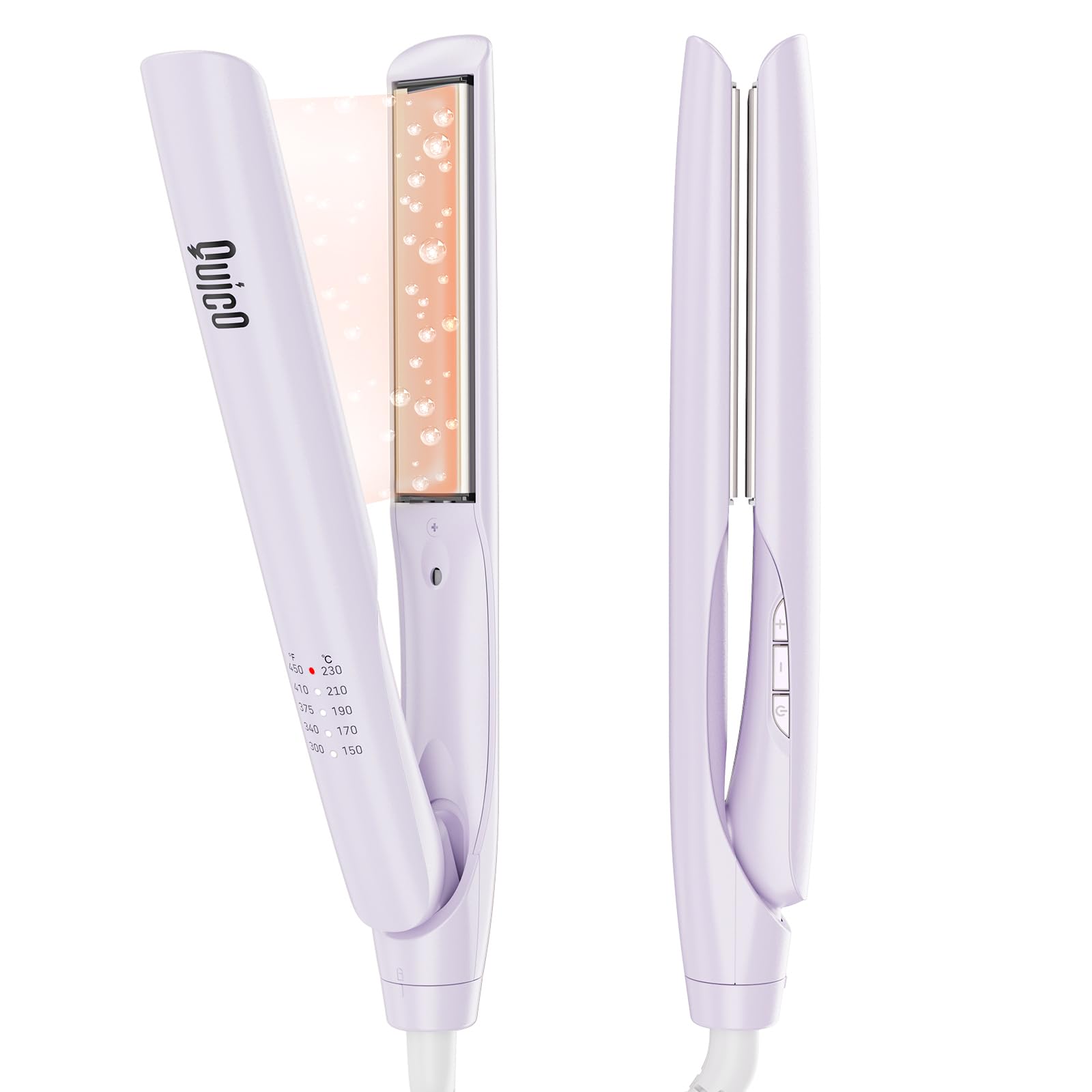 Quico Hair Straightener, 100-240V Dual Voltage Hair Straightener and Curler