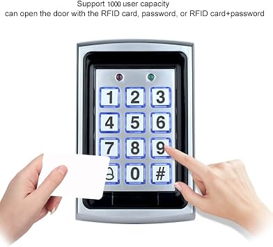 Full Kit Door Access Control System 125KHz RFID Keypad Reader Metal Case + 180KG Electromagnetic Lock + DC12V 3A Power Supply Controller + Door Exit Button + 10pcs Keyfobs