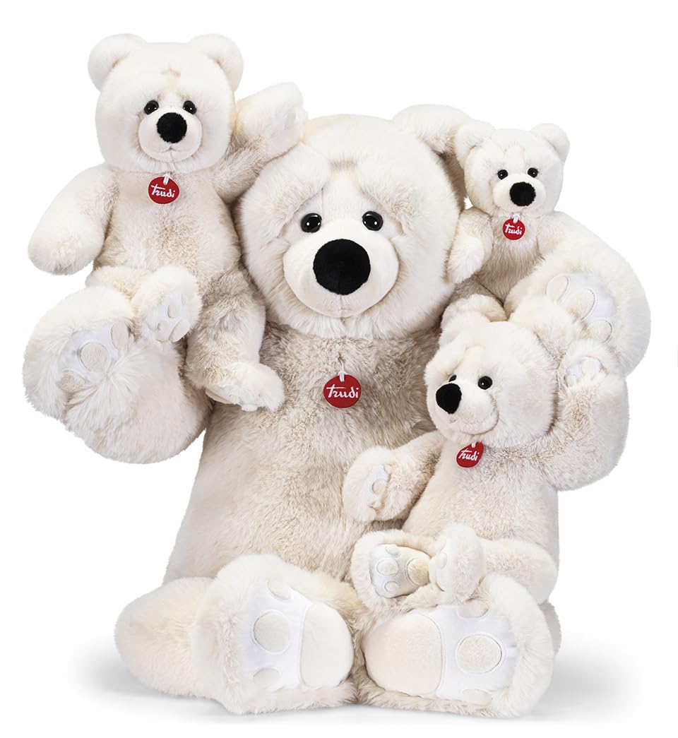 Trudi Bär Joel Elfenbein Plüschtiergeschenk für Weihnachten, Geburtstag und Valentinstag. Eisbär Plüschbär | 45x80x30cm Taglia XXL | Klassische Teddybären | Modello 25635