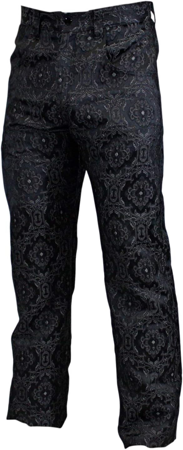 Shrine Men's Victorian Gothic Steampunk Pants Black Edwardian Brocade