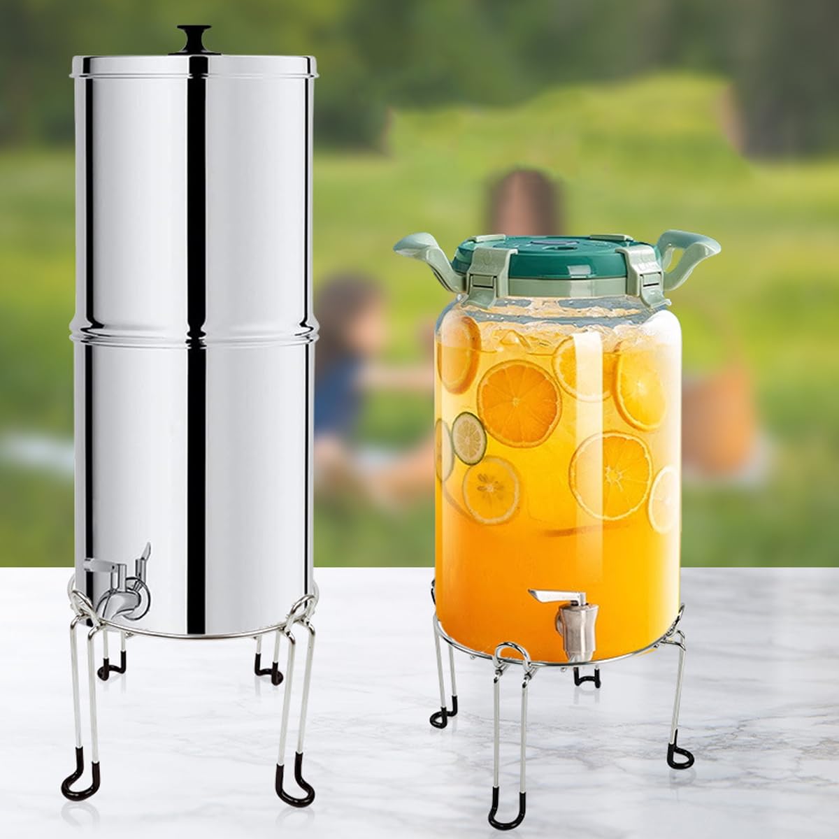 Riven Support de filtre à eau pour grands plans de travail de 15,5 cm et 23,5 cm en acier inoxydable