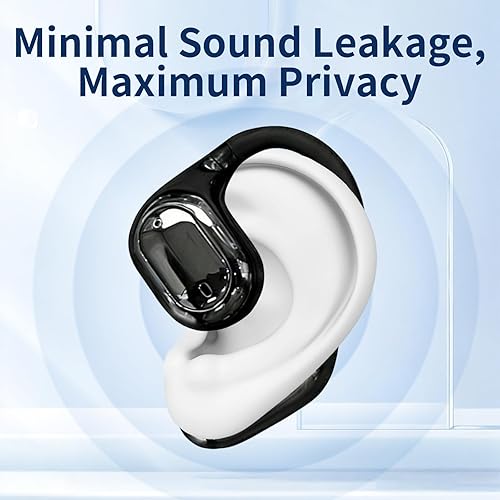 Miniatura 5 de Auriculares de oreja abierta, auriculares Bluetooth inalámbricos con micrófono, auriculares deportivos ultra cómodos con pantalla LED, sonido