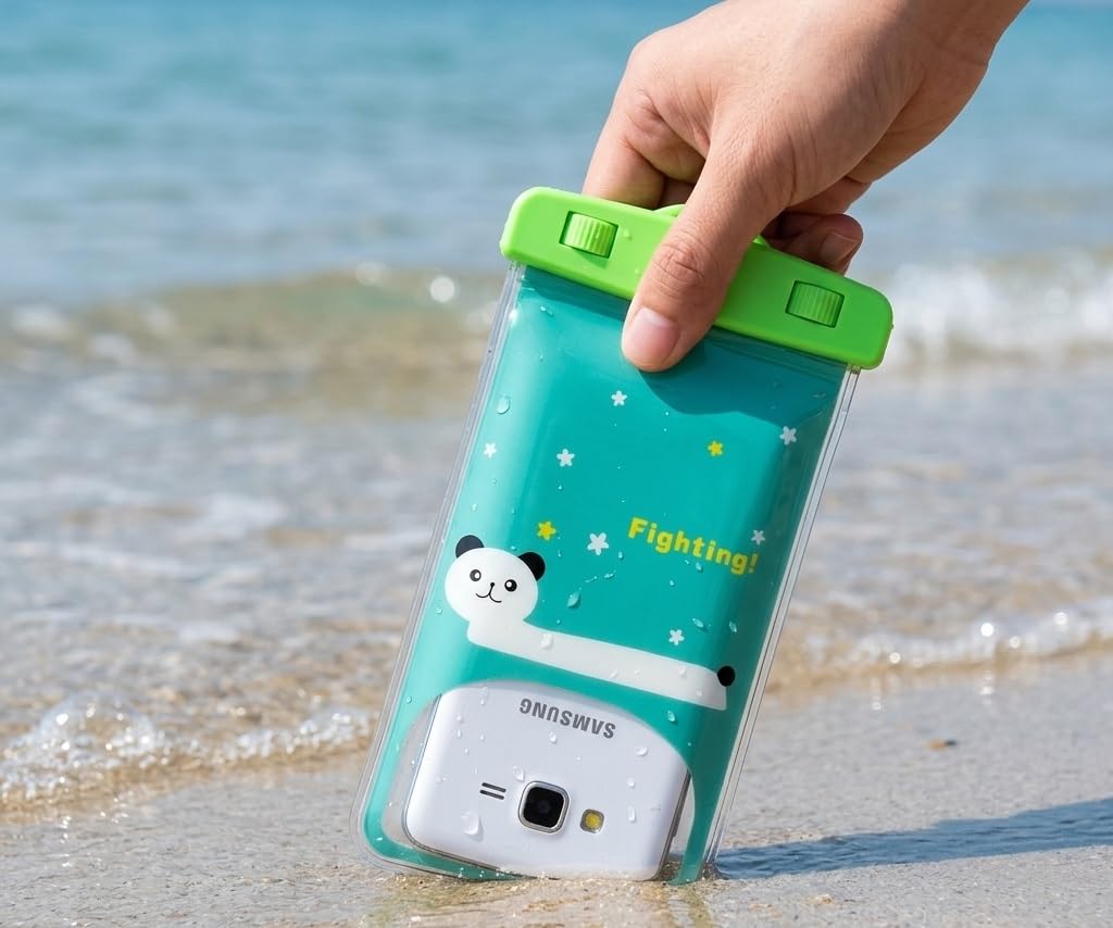 Aeoss Waterproof Case Universal Out Door PVC Bag Upto 6.5 Inch Mobile (Green) 1