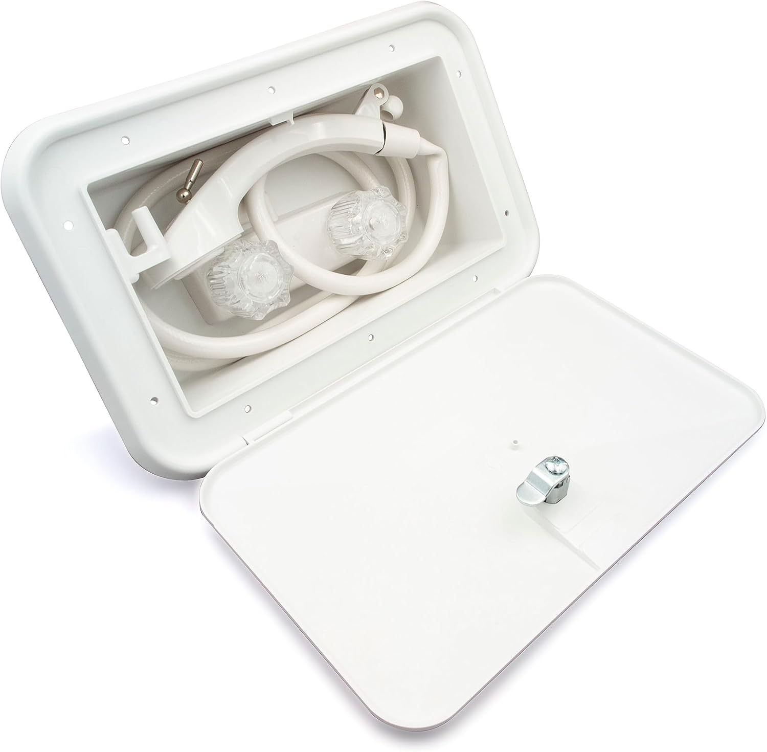 B&B Molders, 94196 Exterior Shower Box – Black, Self-Contained RV Hatch with Leak-Resistant Curved Shower Head, UV-Stable Acrylonitrile, OEM Replacement – Made in USA