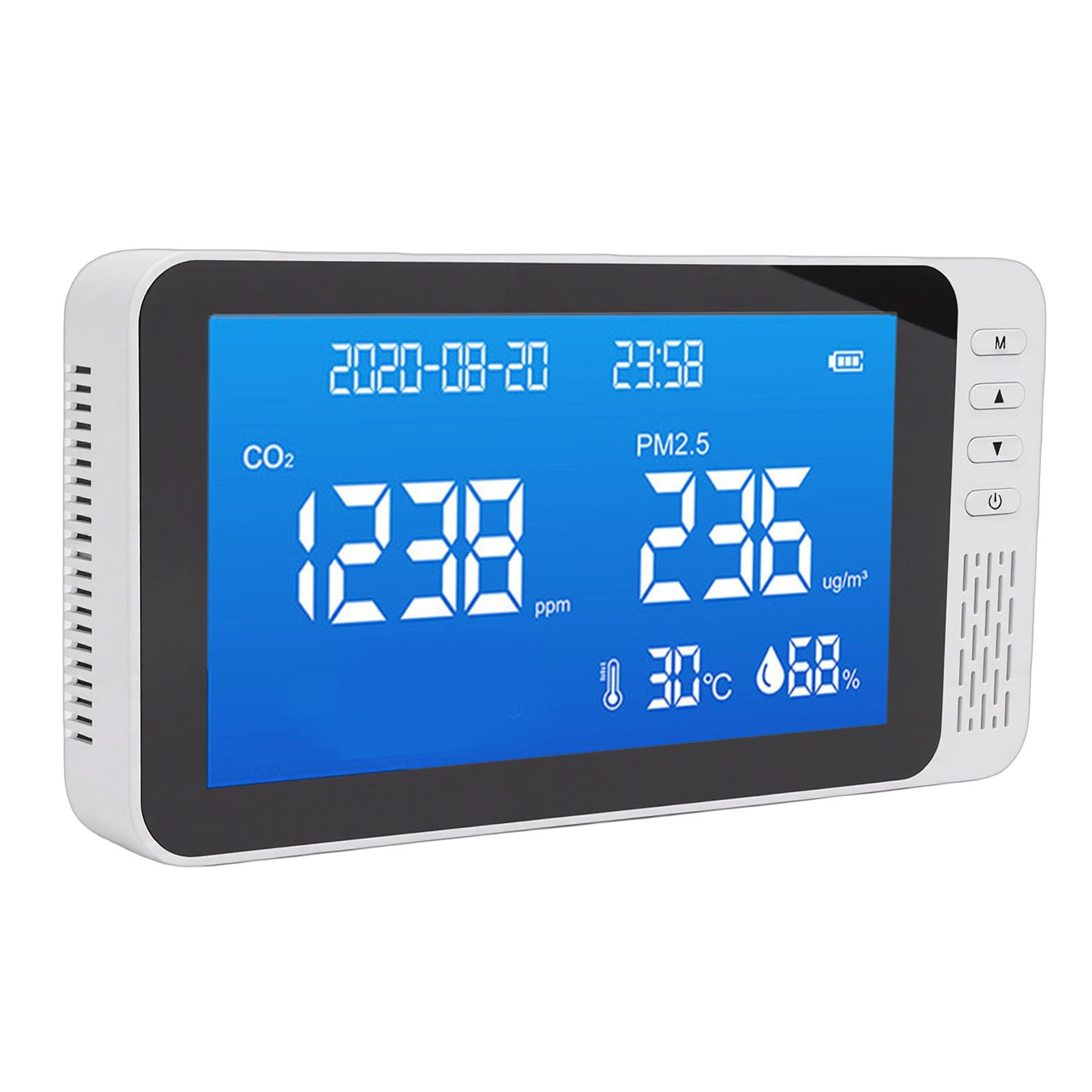 Socobeta Misuratore di qualità Dell'aria 6 in 1 Misuratore di umidità della Temperatura CO2 PM2.5 per Portatile Compatto a Casa e in Ufficio