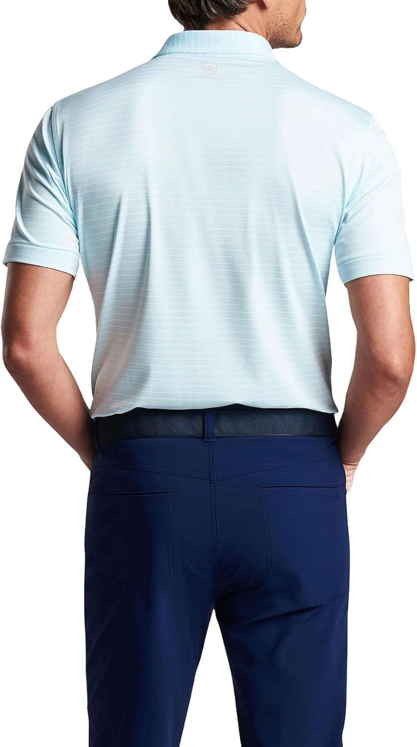 PETER MILLAR Men's Duet Performance Jersey Polo, Iced Aqua, XS - Image 3