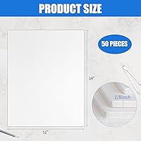 Vista 2 de 50 tableros de espuma blanca de 11 x 14 pulgadas con núcleo de espuma para hornear, tableros de 1/8 de grosor, hojas de póster, hojas de póster