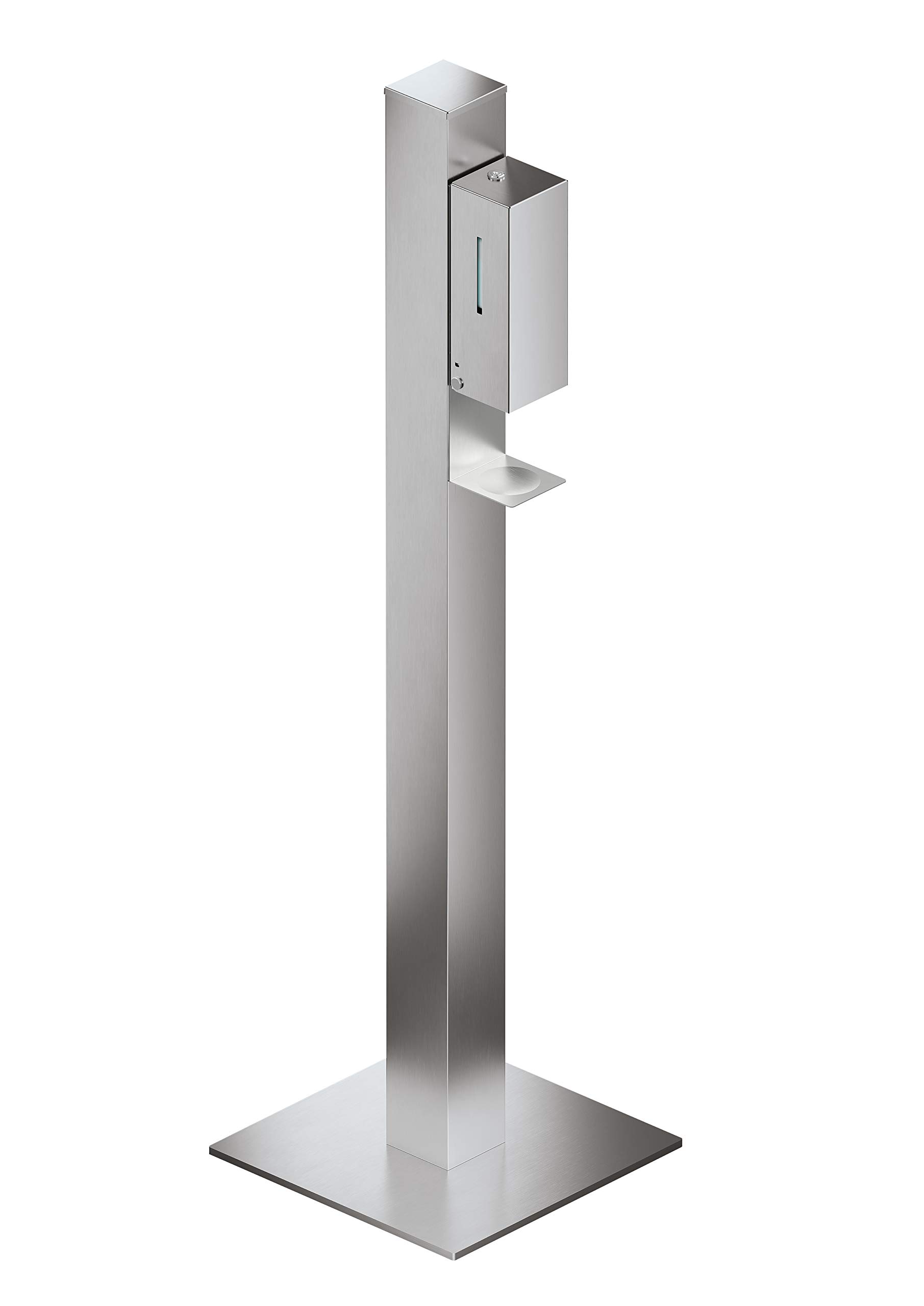 Hewi Desinfektionsmittelspender Edelstahl mit Säule (mit Sensor, für berührungslose Anwendung, für 500 ml Standardflaschen, mit Abtropfschale, Füllstandsanzeige) 900.06.013XA, 13XA