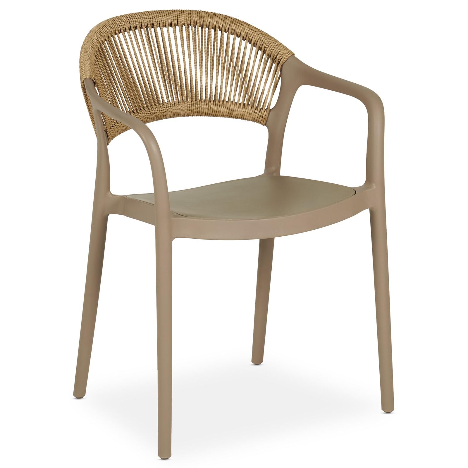 IDIMEX Gartenmöbel Set Narciso mit Tisch und 6 Stühlen, Champagner - Moderne Outdoor Sitzgruppe für 6 Personen, wetterfest & UV-beständig für Terrasse und Garten