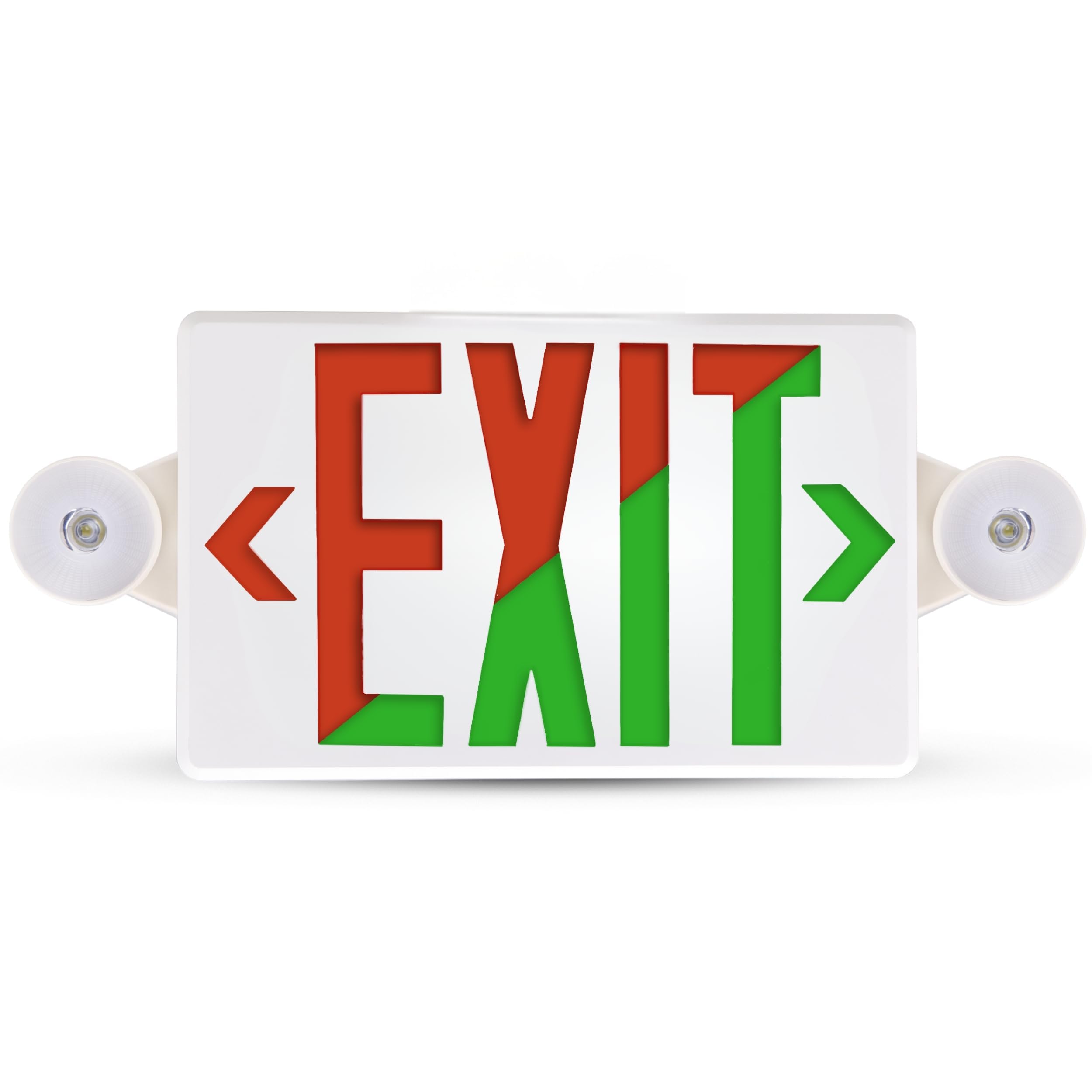 Nothing But LEDs Red & Green Exit Sign with Emergency Lights, 1-Pack