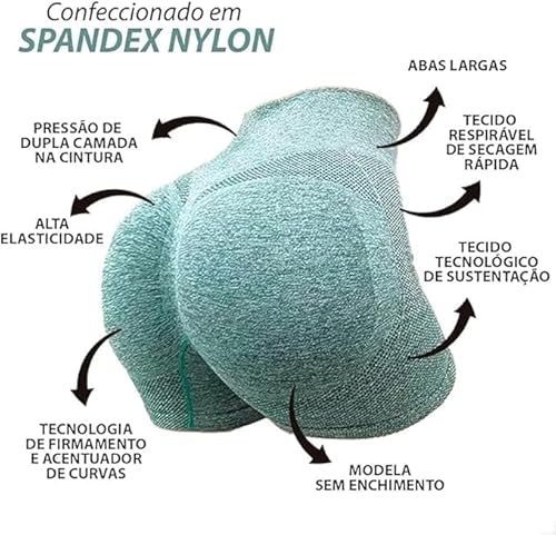 Kit 3 Shorts levanta BumBum para mulheres cintura alta controle de barriga modelador corpo corrida p