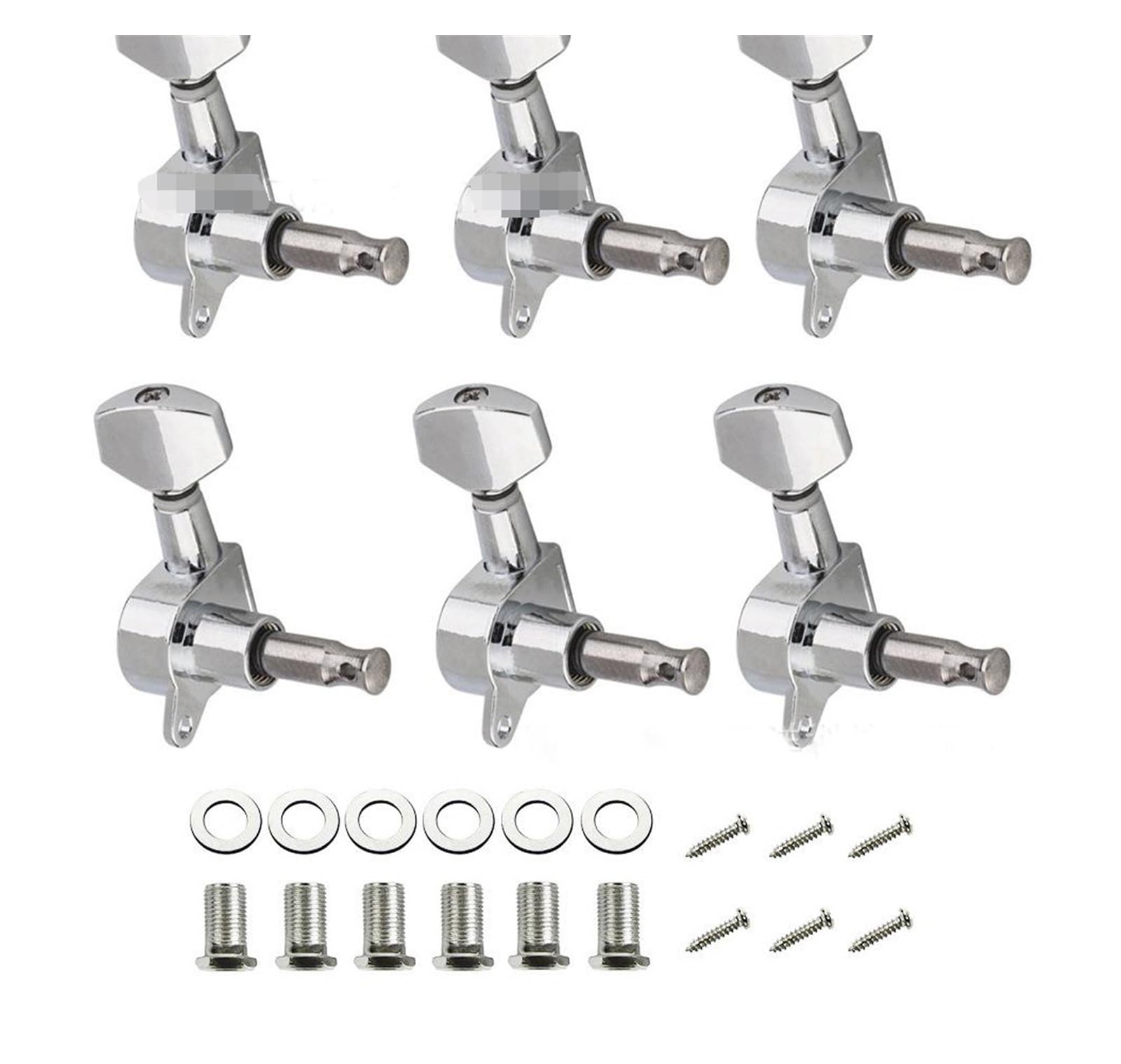 Gitarre Reparatur-Werkzeug-Set E-Gitarren-Zubehör-Set, Gitarren-Drei-in-Eins-Werkzeug, Schwarze Gitarre, Vollständig Umschlossene Tasten, 3 Links Und 3 Rechts