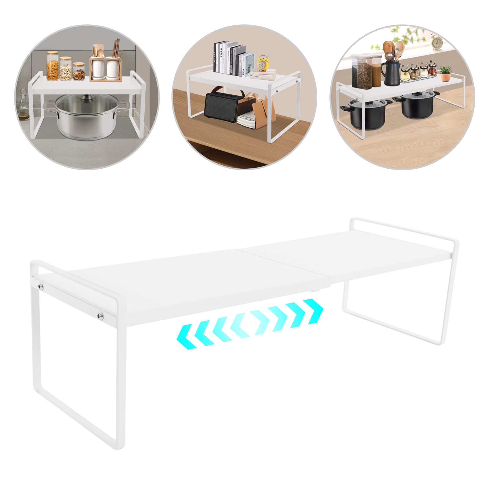Armadio espandibile, pieghevole da cucina, portaspezie, organizer per stoviglie e forniture, organizer da cucina impilabile per più spazio di appoggio
