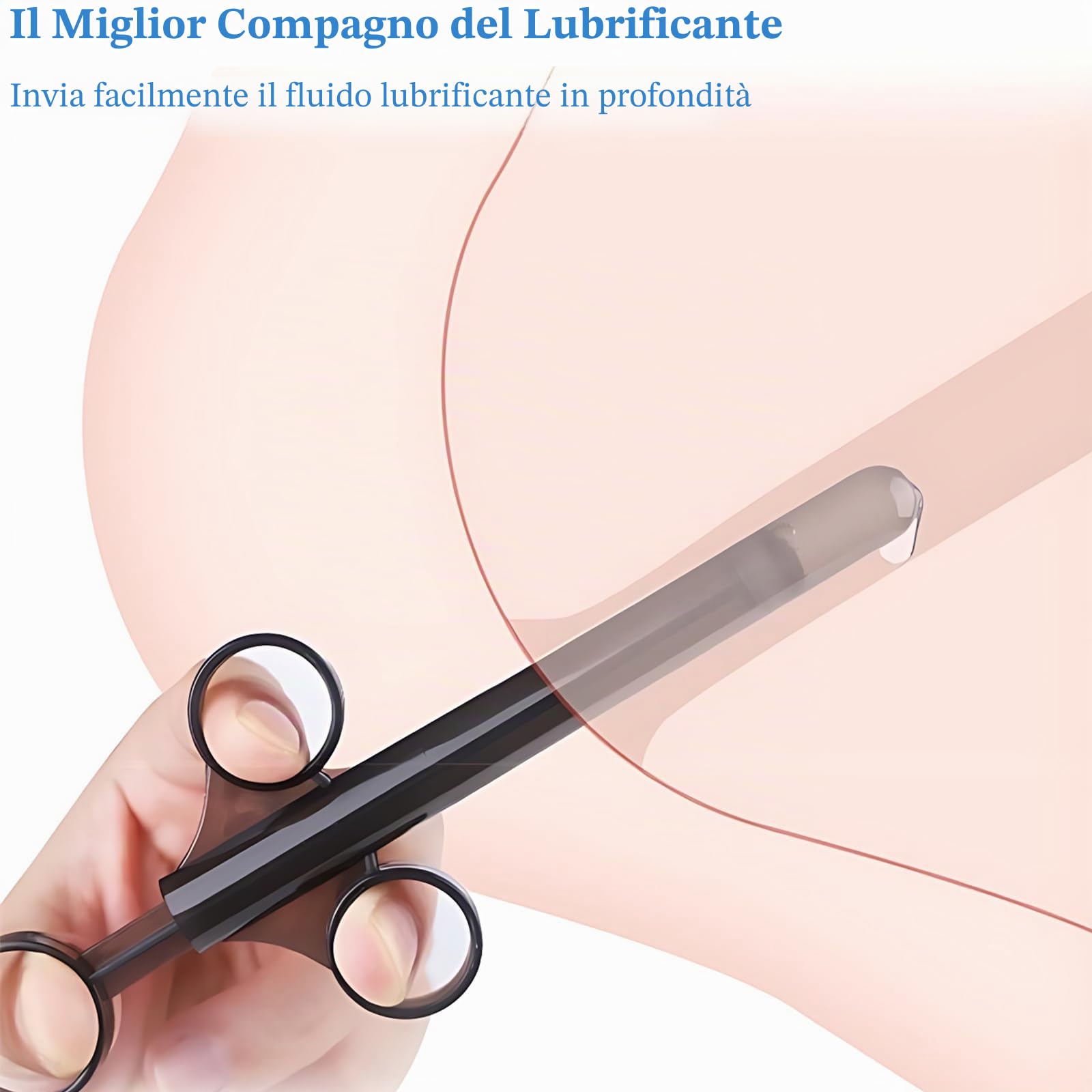 Iniettori di lubrificante con bilancia precisa da 10 ml, lunghezza 16,5 cm, sparatutto con tappo in silicone impermeabile, applicatore lubrificante per uomini, donne e coppie